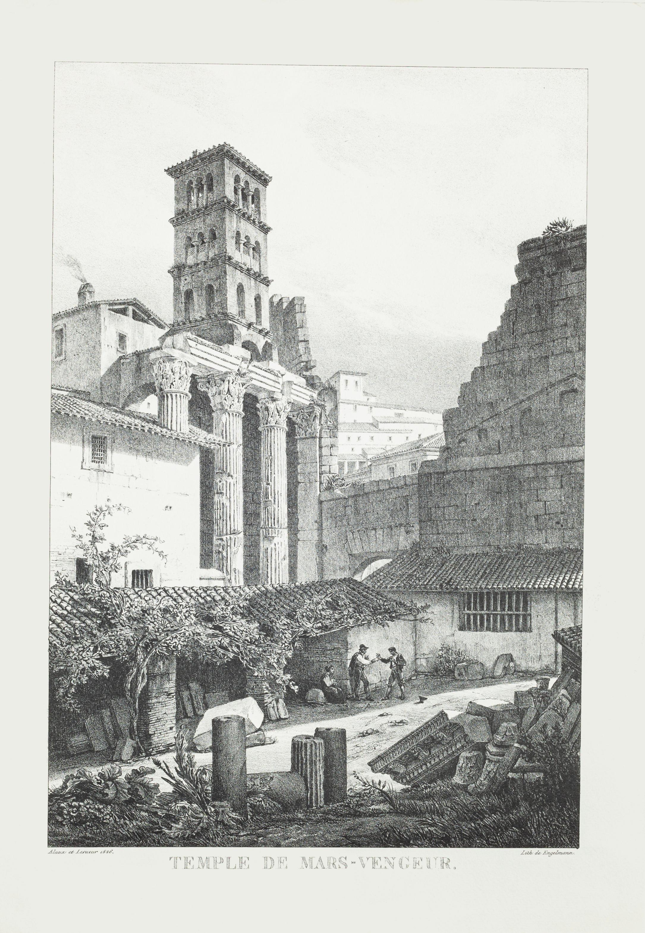 Temple de Mars est une oeuvre d'art en impression offset sur papier, réalisée par G. Engelmann en 1826, l'oeuvre est signée sur la plaque et datée.

En très bon état.

L'œuvre d'art représente le paysage romain du temple de Mars. Le temple de Mars