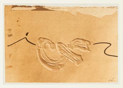 Embossed Sign - Vintage Offset Print After Antoni Tàpies - 1982