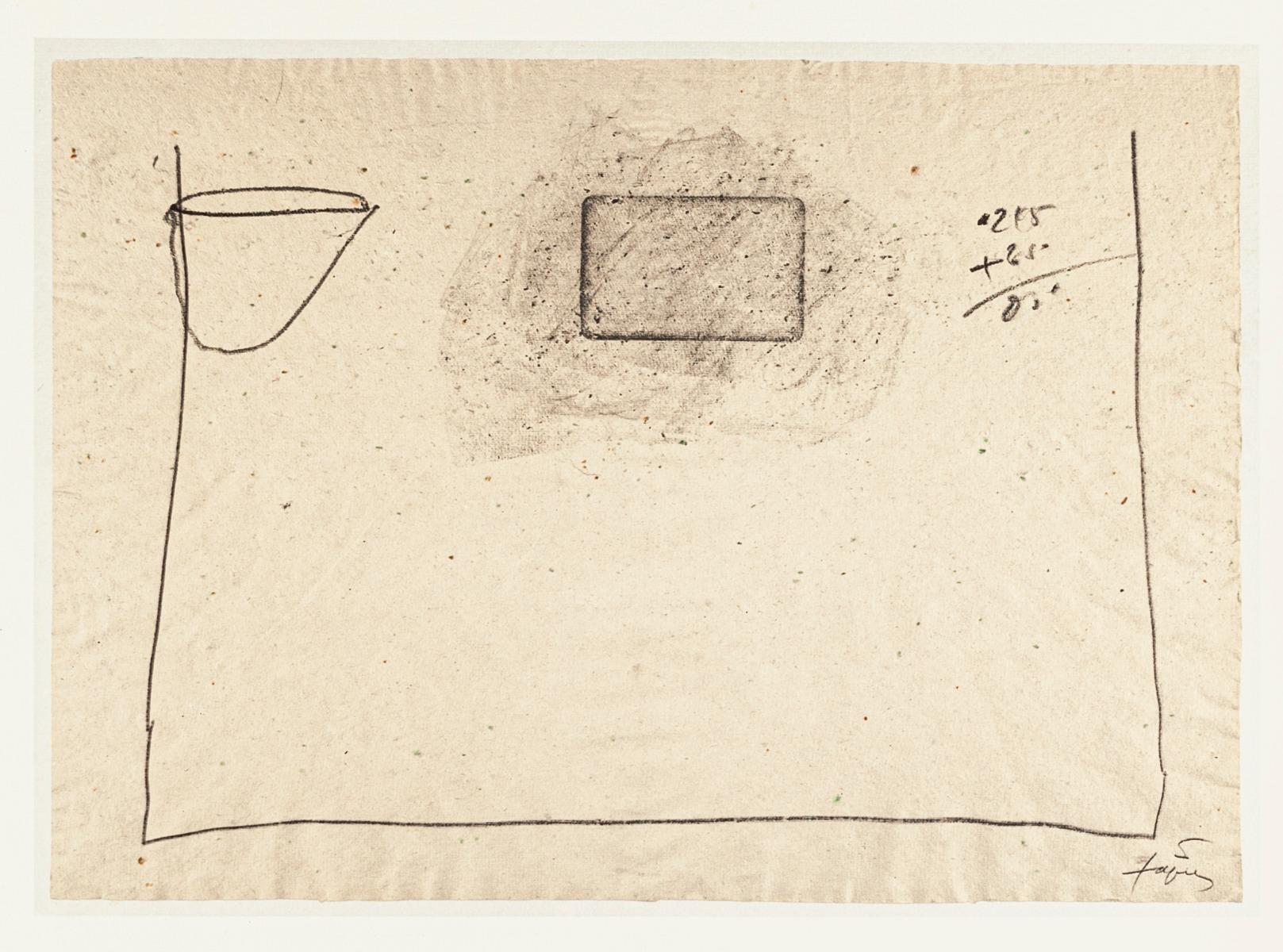 Antoni Tàpies (after) Abstract Print – Addition -Vintage-Offsetdruck nach Antoni Tàpies - 1982