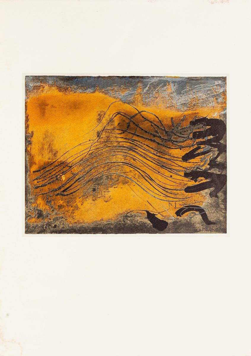 Antoni Tàpies (after) Abstract Print - Undulations - Vintage Offset Print After Antoni Tàpies - 1982