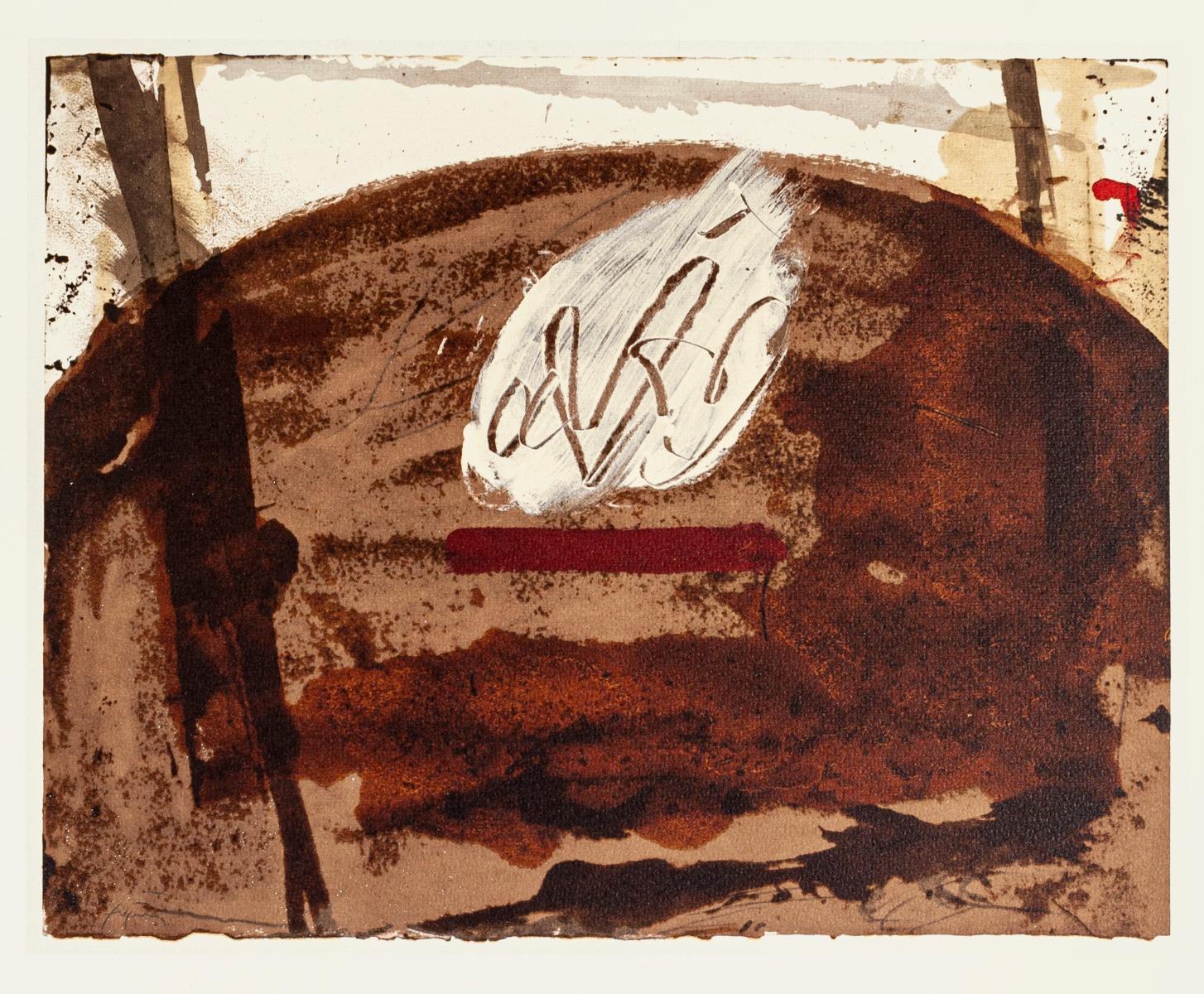 Abstract Print di Antoni Tàpies (after) - Fiamma bianca - Stampa offset d'epoca dopo Antoni Tàpies - 1982