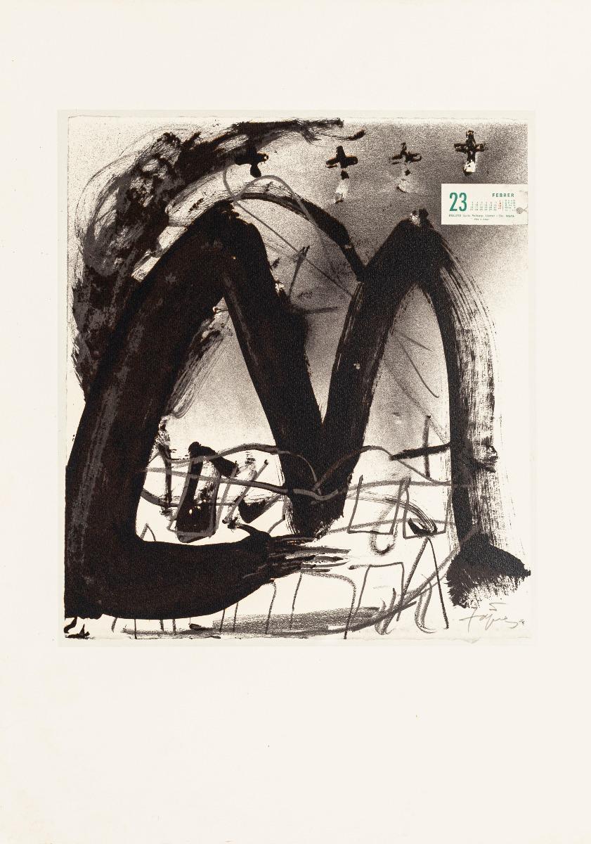 Abstract Print di Antoni Tàpies (after) - 23 F - Stampa offset vintage dopo Antoni Tàpies - 1982
