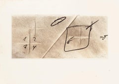 División por Diagonal - Vintage Offset Print After Antoni Tàpies - 1982