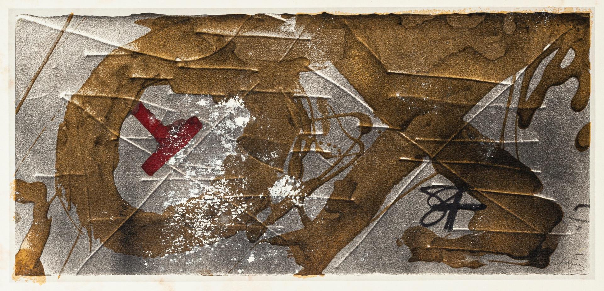 Antoni Tàpies (after) Abstract Print - OEX - Vintage Offset Print After Antoni Tàpies - 1982