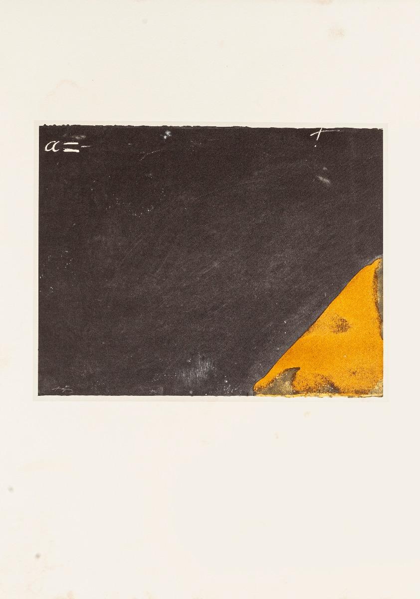 Angle - Vintage Offset Print After Antoni Tàpies - 1982 - Black Abstract Print by Antoni Tàpies (after)