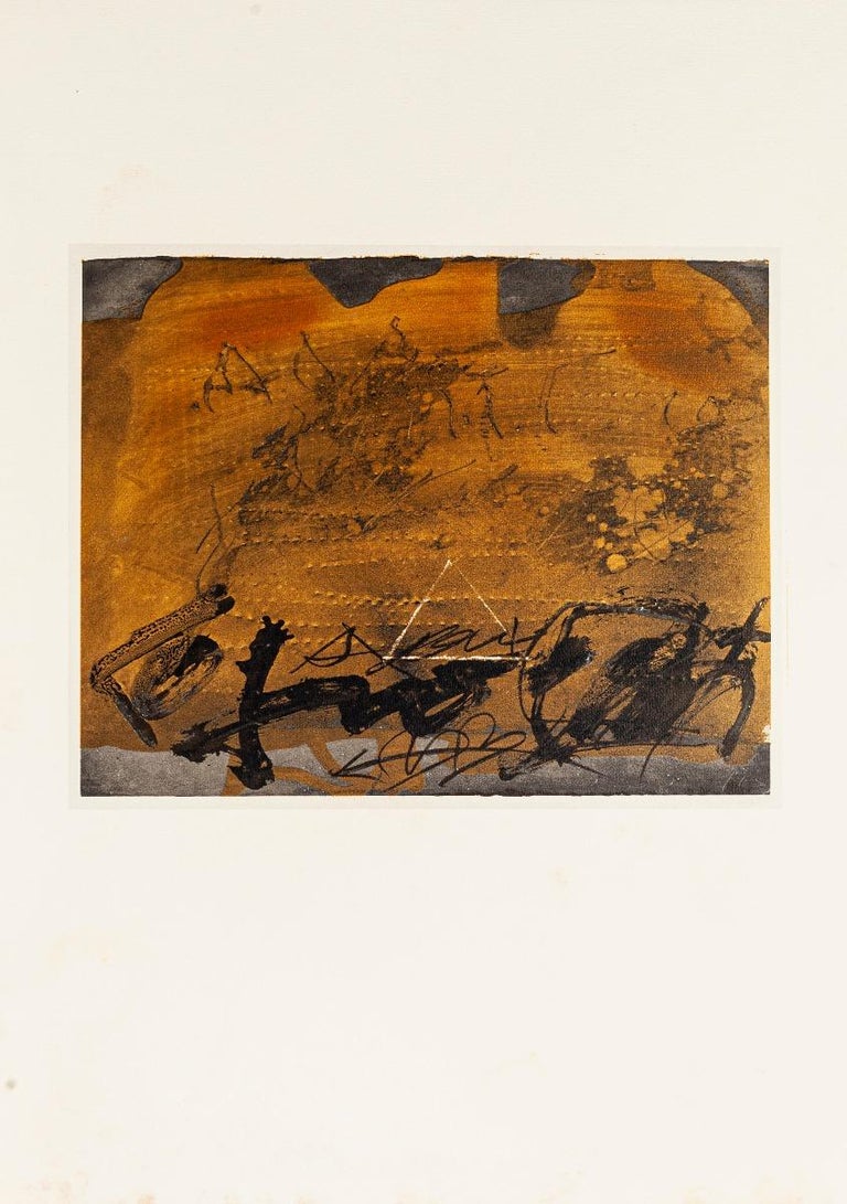 Antoni Tàpies (after) - Graffiti and Triangle - Vintage Offset Print After Antoni  Tàpies - 1982 For Sale at 1stDibs