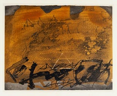 graffiti a antoni tapies Graffiti and Triangle - Vintage Offset Print After Antoni Tàpies - 1982