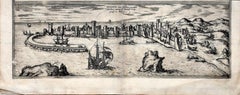 Antique Map of Methoni  - Etching by George Braun - Late 16th Century