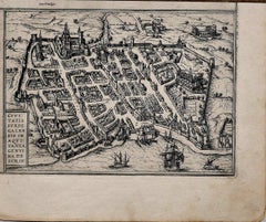 Map of Burdegalen - Original Etching by George Braun - 1575 ca.