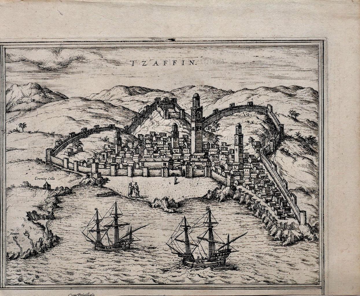Map of Safi - Original Etching by George Braun - Late 16th Century