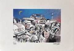 Vintage Scarp Cars - Original Lithograph by Giuseppe Megna - 1976 ca.