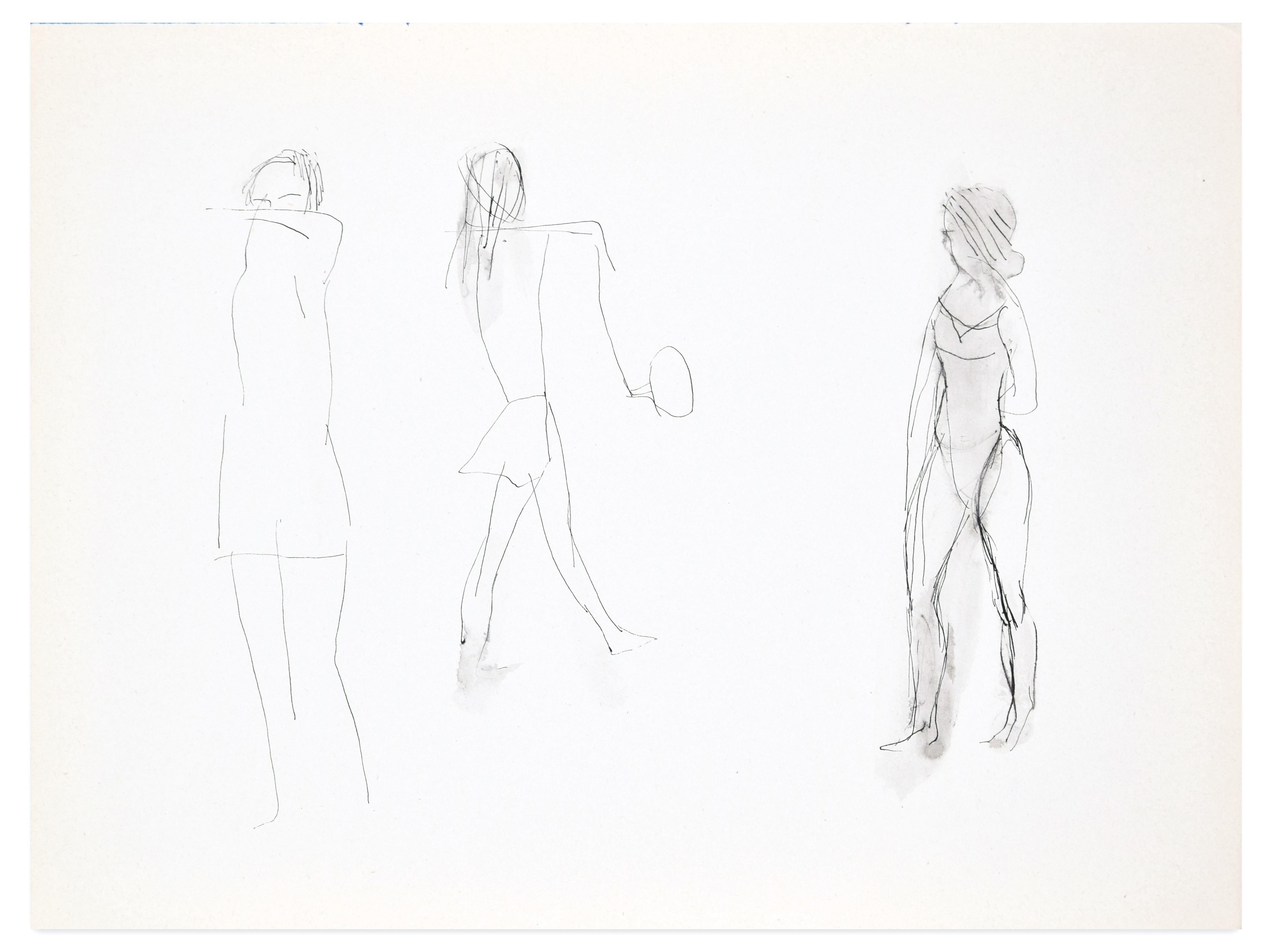 Figures is an original drawing on ivory paper realized by Flor David in the 1950s

This is an original pen and watercolored drawing.The artwork represents the study of figures, skillfully depicted through confident lines and strokes.

Good