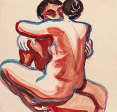 Embracing - Original Watercolor - 1950 ca.