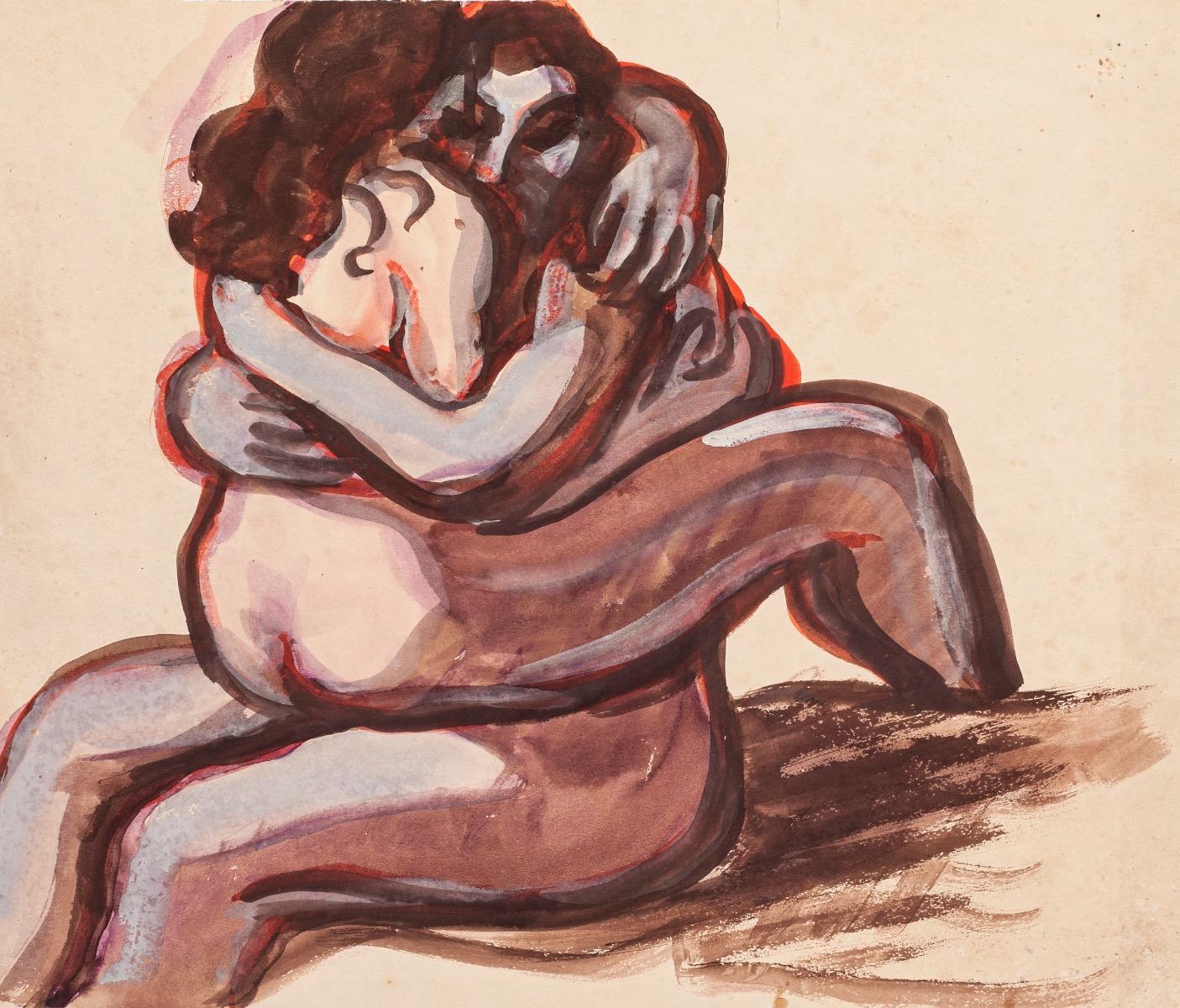 Embracing - Original Aquarell - 1950 ca.