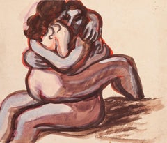 Embracing - Original Aquarell - 1950 ca.