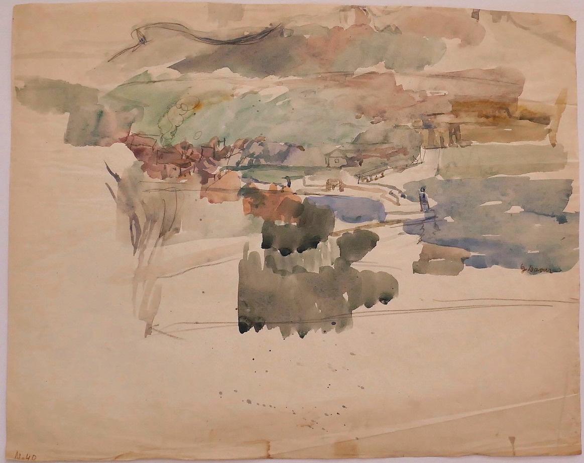 Unknown Landscape Art - Landscape - Original Watercolor on Paper - 20th Century