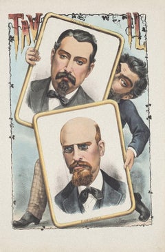 Diputados de Izquierda - Litografía original de Antonio Manganaro - Década de 1870