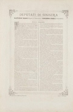 Left Deputies - Original Lithograph by Antonio Manganaro - 1870s