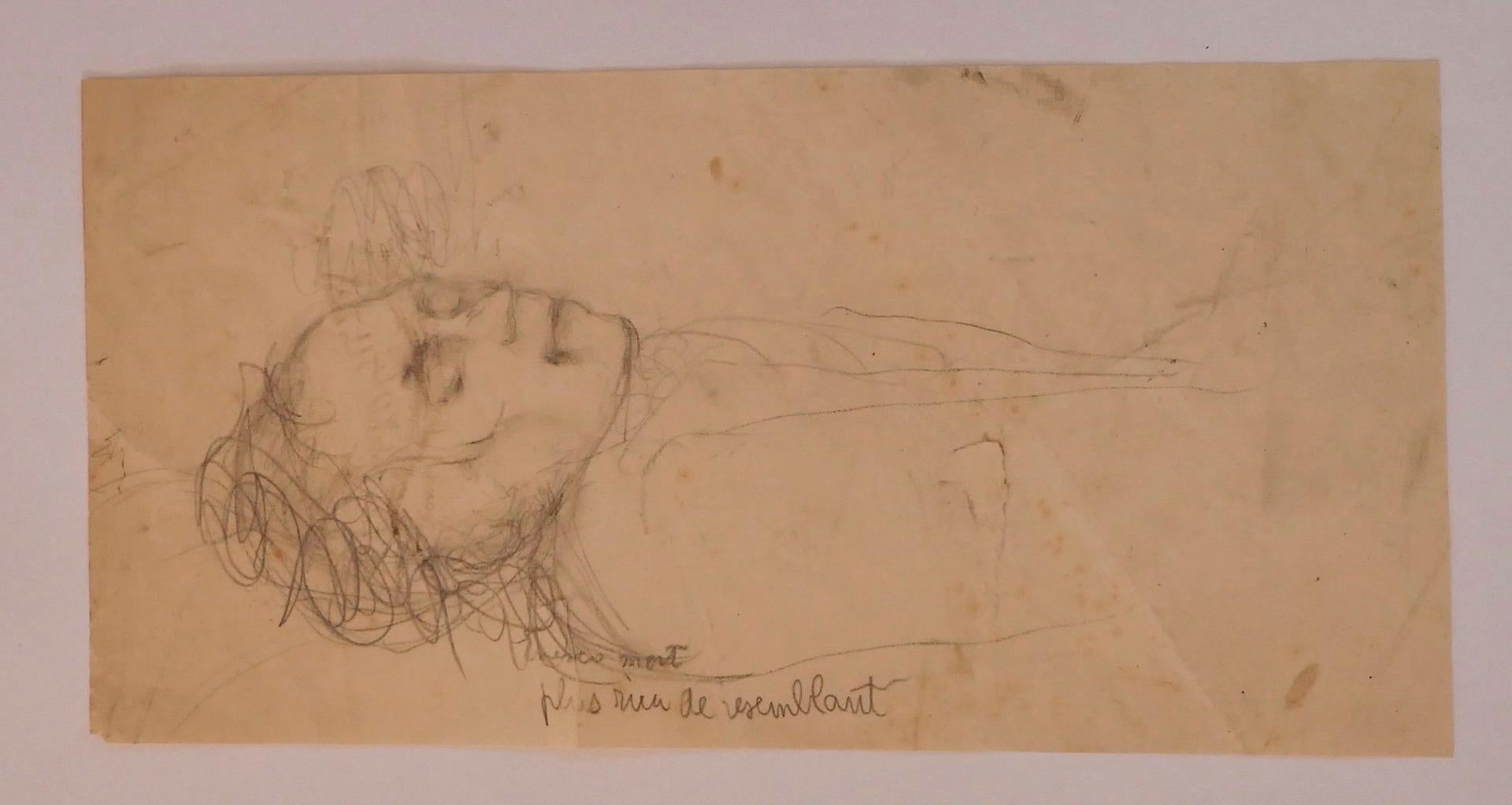 Unknown Figurative Art - Deceased - Original Pencil on Paper - 20th Century