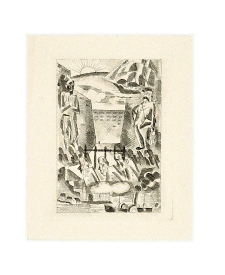 Landscape - Etching by Marcel Stobbaert - 1930 For Sale 1