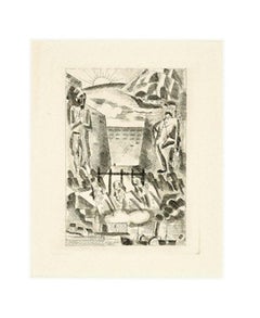 Landscape - Etching by Marcel Stobbaert - 1930