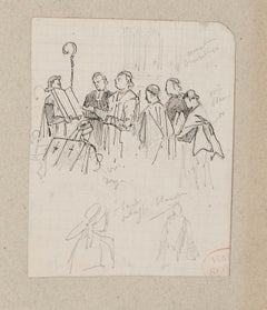 Religious Ceremony - Pencil on Paper - 20th Century