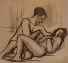 Lovers - Charcoal Drawing - 1950 ca.