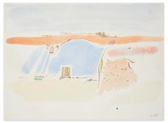 Paesaggio - Disegno ad acquerello su carta - XX secolo