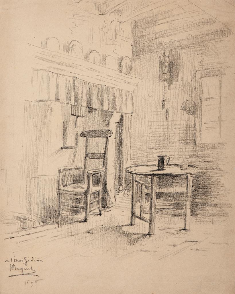 Unknown Figurative Art - Household - Original Pen on Paper - 1896