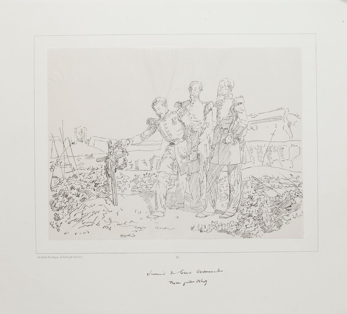 Commemoration – Lithographie von D''apres Raffet – 19. Jahrhundert