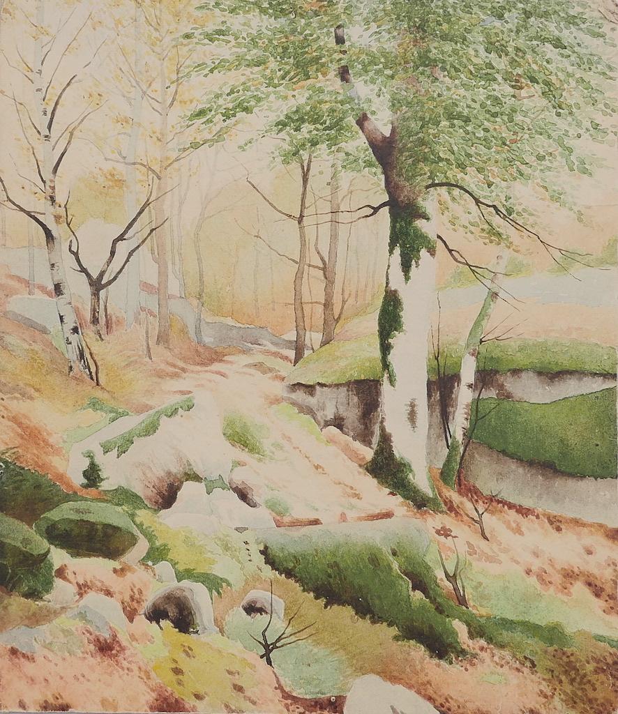 Trees - Original Watercolor - 1950s