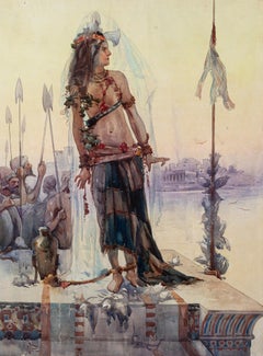The Prisoner  - Original Watercolor by E. Sacchetti - Early 20th Century