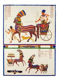 Ancient Egypt - Watercolor by R. Fedi - Early 20th Century