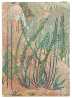 Vegetation - Original Watercolor on Paper by Jean Delpech - 1944