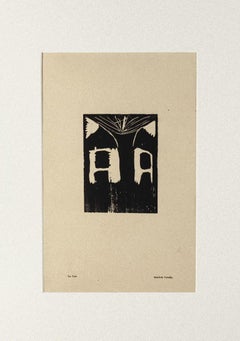 House - Original Woodcut Print by Amadore Porcella - 1914