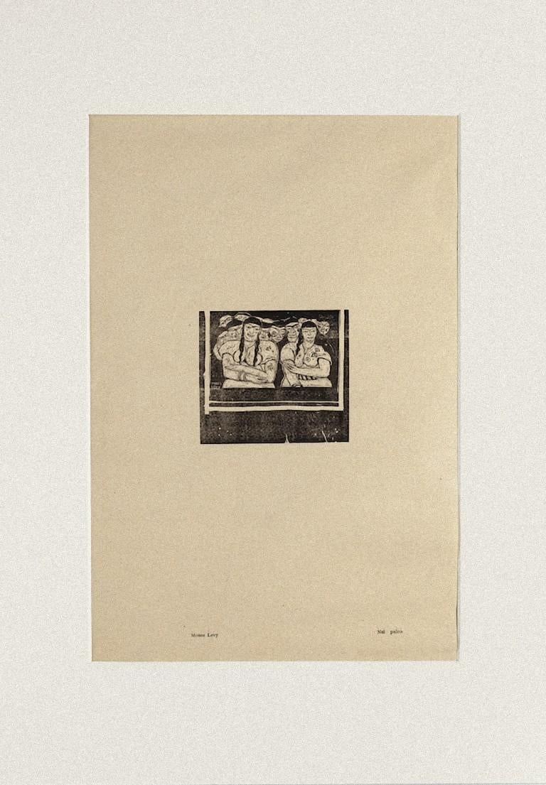 Das Bild ist mit einem  - Original-Holzschnitt von Moses Levy - 1914 im Angebot 1