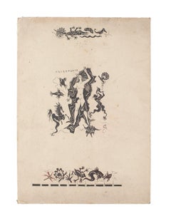 Dessin d'un nu à l'encre sur papier - 1942