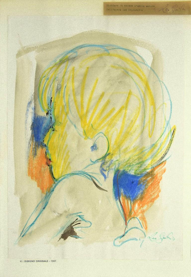 Portrait is an original colored pastel drawing artwork applied cardboard realized by Leo Guida in 1967.

Hand-signed in pencil and on the lower right.

The state of preservation is good except for some foxings along the margins.

The artwork