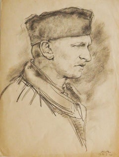 Portrait - Dessin original au crayon sur papier par J. Hirtz - Début du 20e siècle