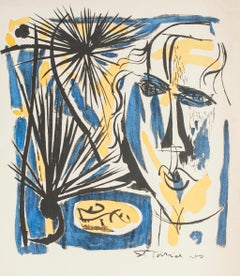 Composition - Original Lithograph by Emanuel Poirier - 1950s