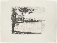 Landscape - Original Lithograph by Arturo Tosi - 20th Century
