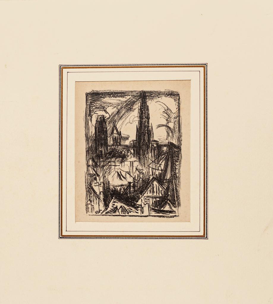Lithographie sur papier de la ville de Rouen par Othon Friesz - 1923 en vente 1