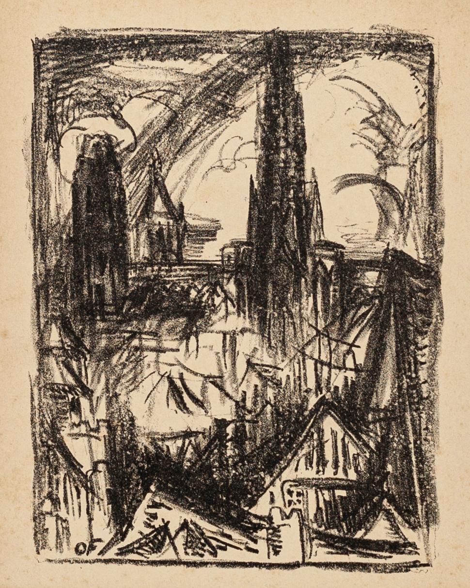 Ville de Rouen est une lithographie originale réalisée en 1923 par Othon Friesz.

L'état de conservation est très bon.

Passepartout inclus : 35 x 31,5 cm.

L'œuvre représente un paysage de la ville de Rouen à travers une couleur noire intense,