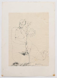 Used Nude - China Ink Drawing - 1958