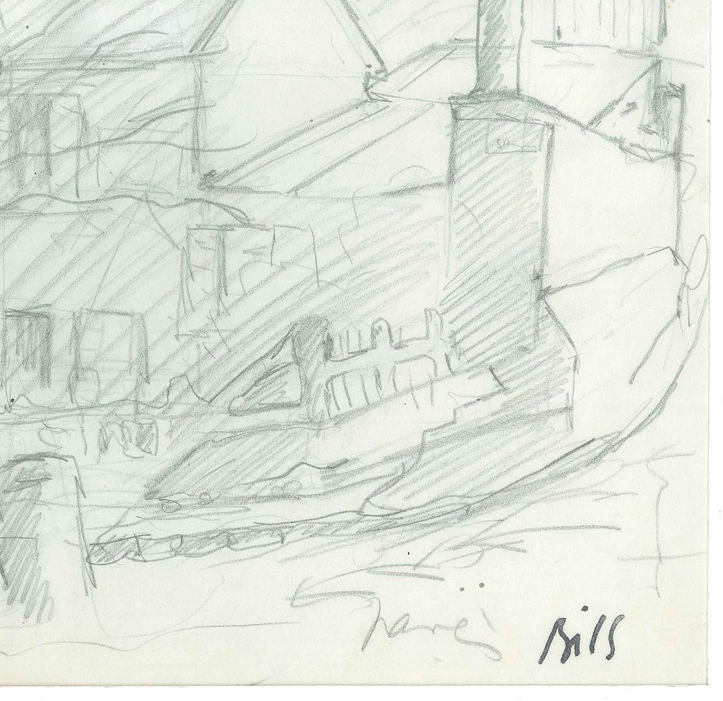 Household - Original Pencil on Paper by Claude Bils - 1950's For Sale 2