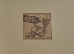 Opposition - Original China Ink on Paper by Filiberto Scarpelli - 1930s
