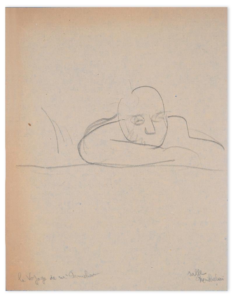 Figure - Original China Ink on Paper by Filiberto Scarpelli - 1930s