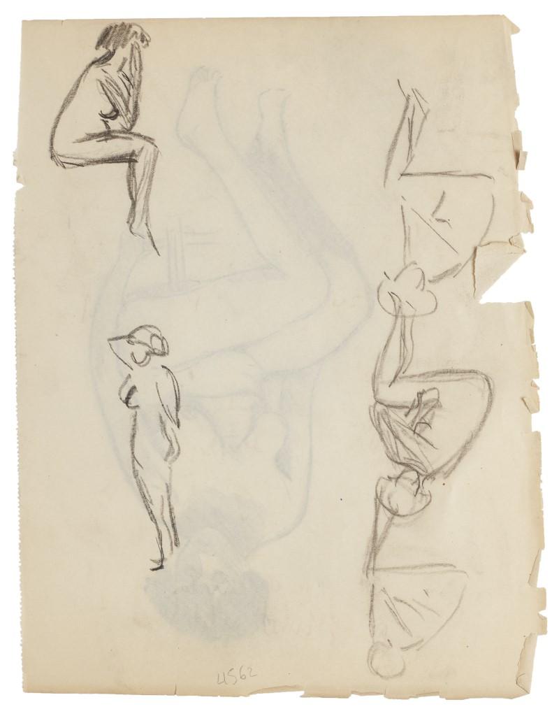Nude Studies - Original Drawing - 20th Century - Modern Art by Unknown