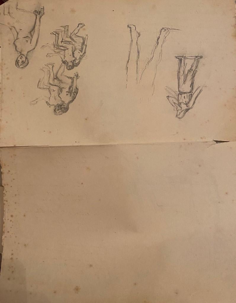 Studies - Original Pencil and Chacoal Drawing - 20th Century - Art by Unknown