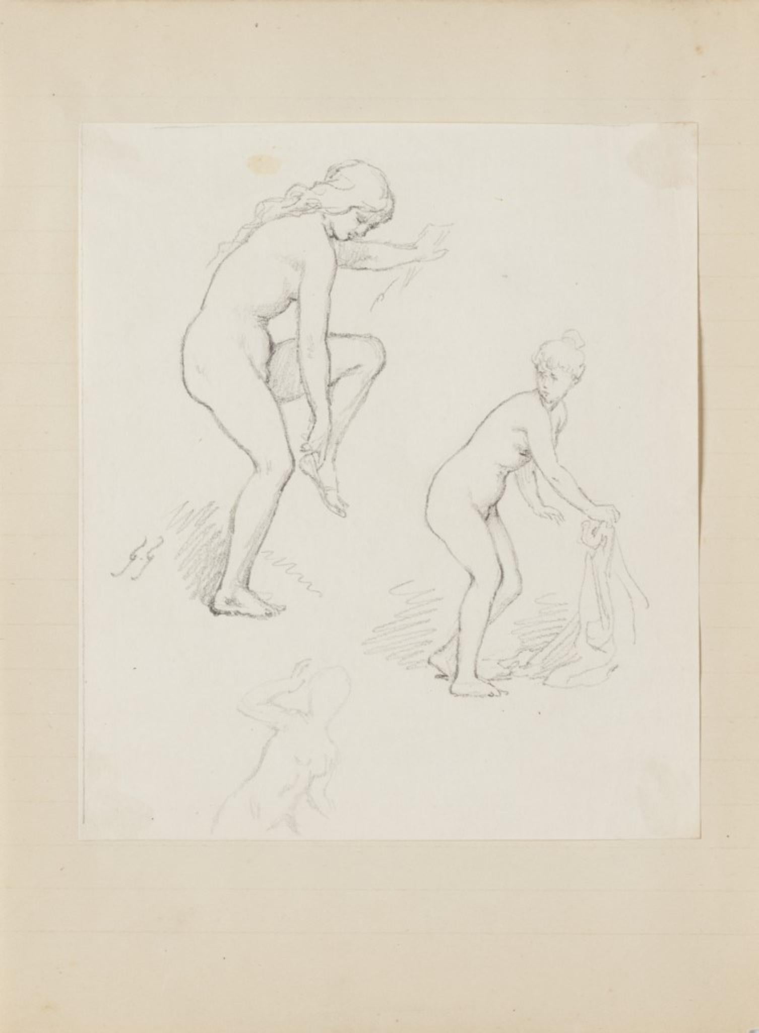 Nude Studies - Original Drawing by G. Guèrin - Early 20th Century - Art by Gabriel Guèrin